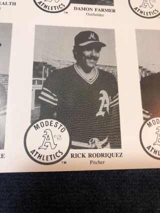 UNCUT McGWIRE Baseball ERROR CARDS 1984 CHONG MODESTO A ' S RC 6 OAKLAND (RARE) 3
