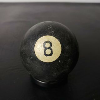 Antique Pool / Billiards Number 8 Black Clay Ball Rare
