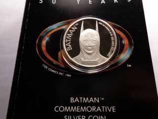 Batman Michael Keaton 50th Anniversary Dc Comics 999 Silver Coin Rare Box A