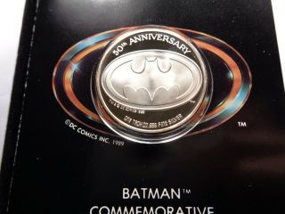 BATMAN MICHAEL KEATON 50TH ANNIVERSARY DC COMICS 999 SILVER COIN RARE BOX A 2