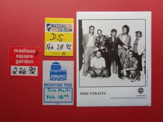 Dire Straits,  1 Promo Photo,  3 Backstage Passes,  Rare Originals,  Old Tours