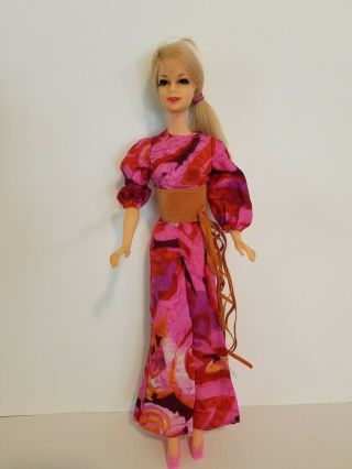 Vtg 68 Japan Rare Platnium Blonde Tnt Click Knee Embedded Lashes Stacie Barbie
