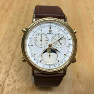 Rare Noblia Moonphase Men Watch Japan Made By Citizen