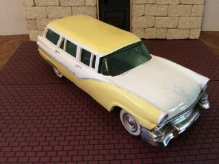 RARE 1956 FORD COUNTRY SEDAN TWO - TONE YELLOW/WHITE GREEN TINT WINDOWS PROMO CAR 4