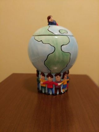 Save The Children Globe Cookie Jar Kids Collectable Kids Around the World Rare 2
