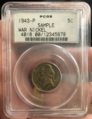 Pcgs Sample War Nickel 1943 - P Rare Scarce