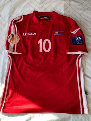 Rare North Korea player issue home shirt - Legea - Size L - Asia Cup 2010 7