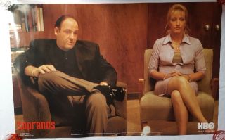 Rare Vintage Sopranos Poster 22x34 " Tony Gandolfini Official Hbo Tv Mafia (2001)