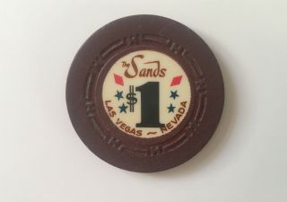 1965 The Sands Hotel Casino Las Vegas Rare $1 Chip Sinatra Rat Pack