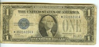 1928 - B Silver Certificate $1 Star Note Very Good Rare Star Note