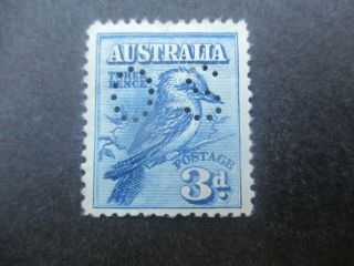 Pre Decimal Stamps: 3d Kookaburra Perf Os - Great Stamp - Rare (c13)
