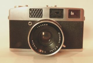 Rare Vintage 1959 Olympus Autoset B Rangefinder Camera With Half Case