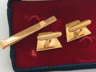 Rare 1968 Grenoble The X Winter Olympic Games Boxed Cufflinks & Tie Pin Set 4