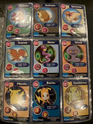 Vintage Pokemon Card Binder 1999 pikachu,  charizard 151 Poketrivia Cards Rare 2