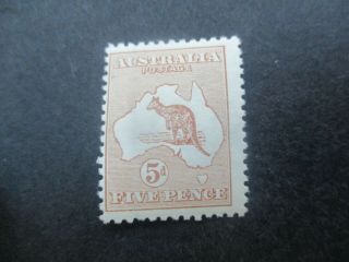 Kangaroo Stamps: 5d Brown 1st Watermark - Rare (d222)