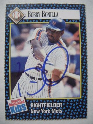 Bobby Bonilla Signed Rare Mets 1992 Sports Illustrated Kids Baseball Card Auto
