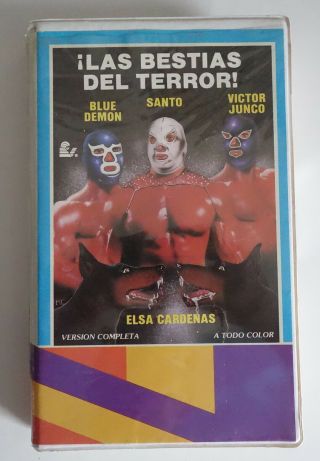 Rare 1987 Las Bestias Del Terror Bluedemon Santo Mexican Wrestling Vhs Mexcinema