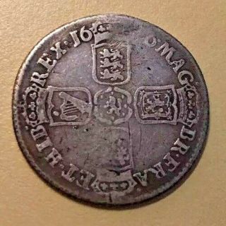 Rare Unique 1696 Or 1698 William Lll Silver Shilling.  Great Shape For Its Age