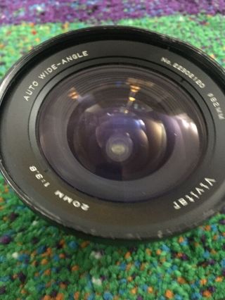 Rare Vivitar Auto Wide - Angle 20mm F3.  8 Nikon Pre - Ai Lens TESTED/Superficial Wear 6