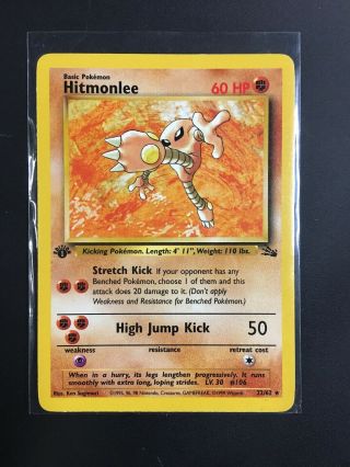 Pokémon Tcg - Hitmonlee 1st Edition - Fossil Set 22/62 Non Holo Rare