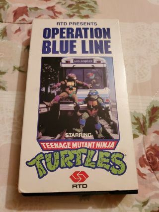 Teenage Mutant Ninja Turtles Operation Blue Line VHS Tape 1990 Very RARE 2