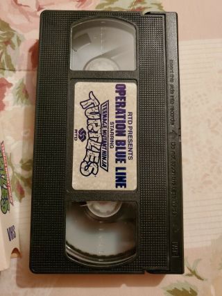 Teenage Mutant Ninja Turtles Operation Blue Line VHS Tape 1990 Very RARE 6