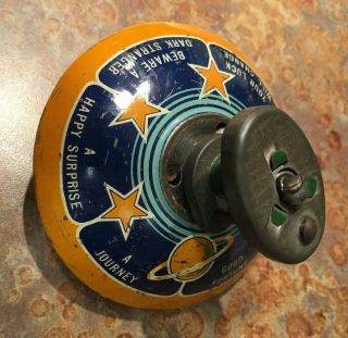 VERY RARE MECHANICAL TIN LITHO WIND UP WHISTLING FORTUNE TOP 2
