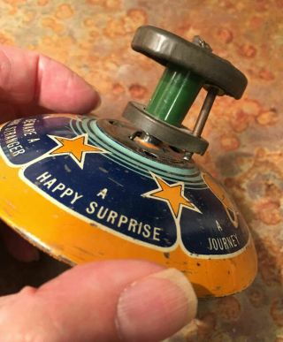 VERY RARE MECHANICAL TIN LITHO WIND UP WHISTLING FORTUNE TOP 3