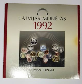 1992 Latvia Uncirculated Coin Set,  Unc Rare