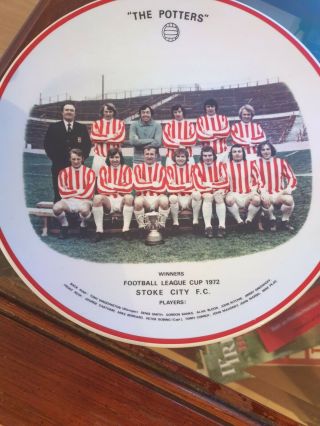 Rare Stoke City 1972 Plate W/signatures Of Manager,  Players & Directors