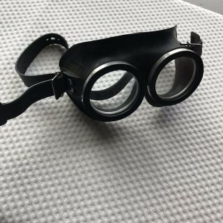 German Ww2 Nazi Goggles Black Glasses Rare Vintage Eye Protection