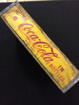 Coca - Cola Vtg Yellow In Bottles Wood Crate Ships Fast Rare Bottle Antique Box