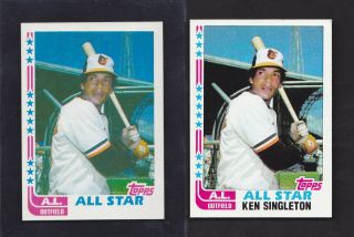 1982 Topps Pure True Blackless 552 Ken Singleton All Star Orioles Rare A Sheet