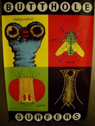 Butthole Surfers Rare Large Promo Poster From Worm Saloon