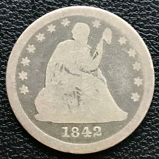 1842 O Seated Liberty Quarter 25c Rare Date 13242