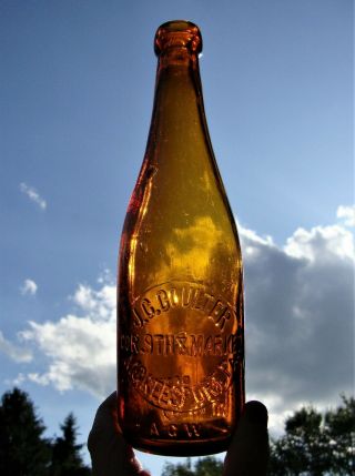 Very Rare Pint Amber J.  C.  Coulter Blob Top Beer Bottle Mckeesport,  Pennsylvania