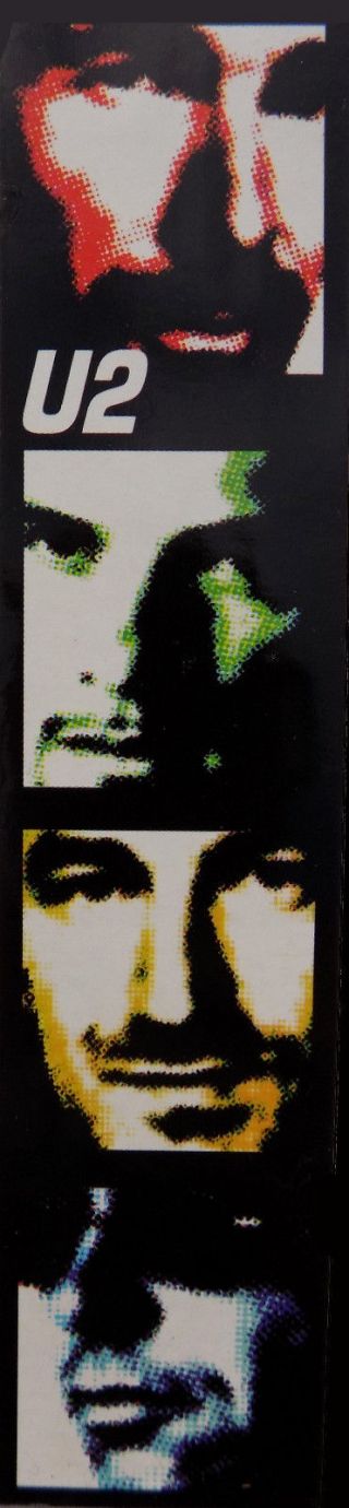 U2 Faces Bookmark Uk Retail 1994 Rare