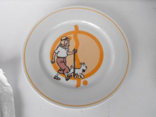 Rare Tintin Snowy Porcelain Plate Dish The Cigars Of The Pharaoh France 1996