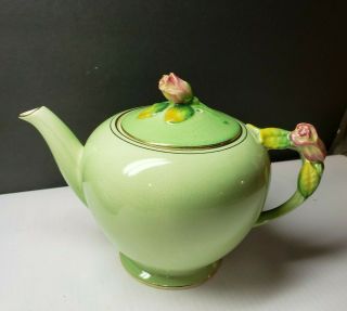 Rare Vintage Royal Winton England Rosebud Lid And Handle Teapot