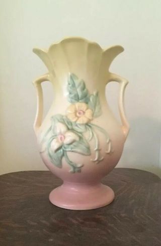 Vintage Antique Hull Art Pottery Vase - Wildflower - W - 13 - 9 1/2 " - Rare Yellow