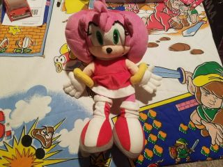 Rare 2006 Sega Prize Europe Amy Rose Sonic X The Hedgehog Plush Toy Doll Figure