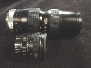 Rare Pentax K - Mount Hervic - Zivnon Slr Camera Lenses F3.  5 75 - 205mm Zoom F2.  8 28mm