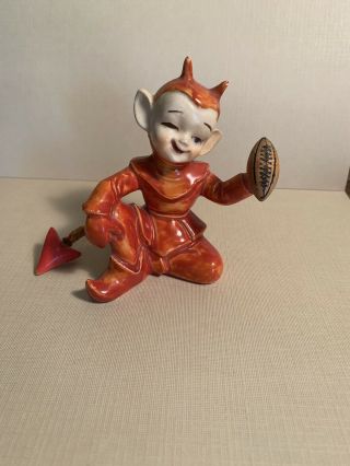 Vtg 1950 Red Devil Ceramic Figurine Halloween RARE Perfect 4