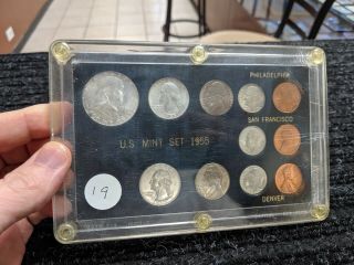 Rare 1955 Us Set In Old - Time Capital Plastic Holder - 19