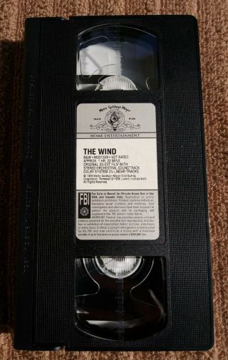 Very Rare THE WIND 1928 MGM Silent Film VHS (Not on DVD) Lillian Gish Carl Davis 2