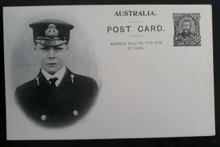 Rare 1911 Australia 1d Kgv Full Face Coronation Prince Of Wales Postcard