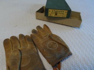 Vintage Rare Champion Leather Handball Gloves Model 21