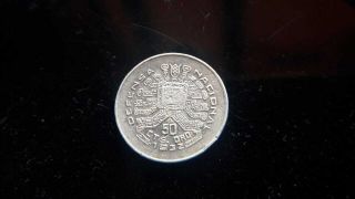 Peru 50 ctvs Cahuide National Defense 1932 silver very rare 2