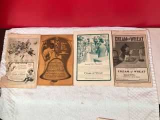 4 Rare 1891 - 1903 Cream Of Wheat Advertisements Display Ads