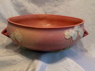 Rare Roseville Pottery Dbl Handled 9 " Square Bowl 1932 Primrose 286 - 9 Pink Perf